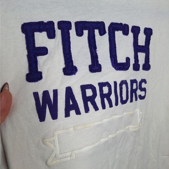 Abercrombie & Fitch Y2K Muscle T-shirt XL Warriors Embroidered College Varsity - Picture 4 of 8